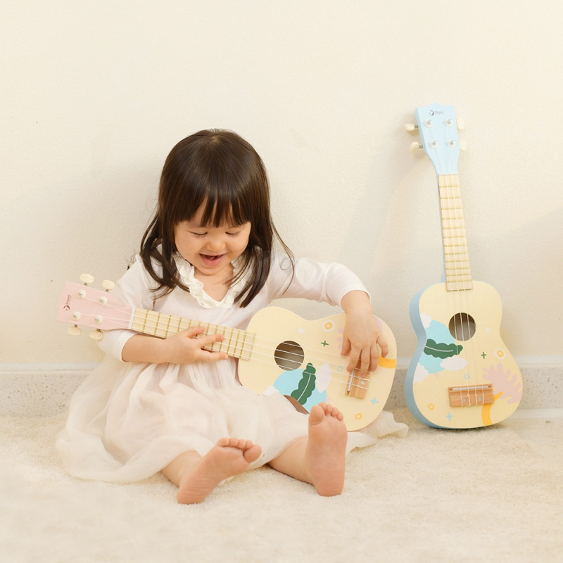 CLASSIC WORLD medinė ukulelė gitara vaikams mėlyna