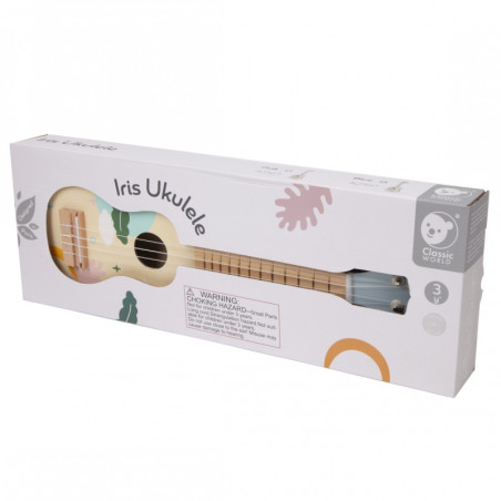 CLASSIC WORLD medinė ukulelė gitara vaikams mėlyna CLASSIC WORLD medinė ukulelė gitara vaikams mėlyna