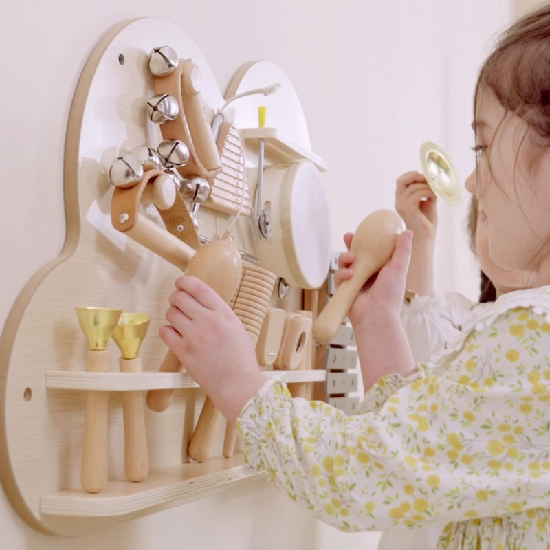 VIGA medinė muzikinė lenta 12 mušamųjų instrumentų rinkinys