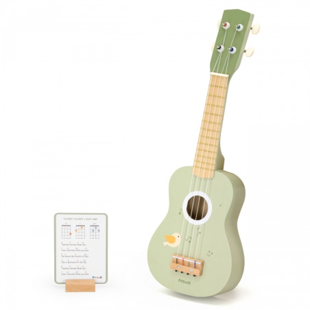 Viga medinė ukulele gitara vaikams žalia su natomis Viga medinė ukulele gitara vaikams žalia su natomis