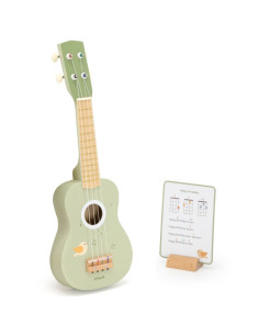 Viga medinė ukulele gitara vaikams žalia su natomis 2