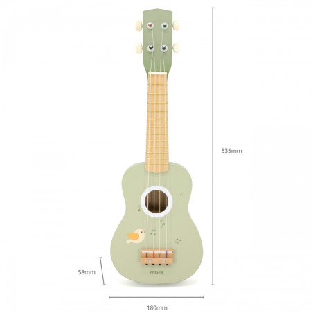 Viga medinė ukulele gitara vaikams žalia su natomis Viga medinė ukulele gitara vaikams žalia su natomis