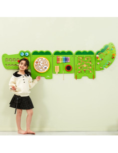VIGA Tablica Sensoryczna Manipulacyjna Krokodyl Certyfikat FSC Montessori 2