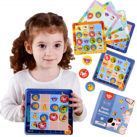 TOOKY TOY Sudoku žaidimas vaikams ūkio versija TOOKY TOY Sudoku žaidimas vaikams ūkio versija