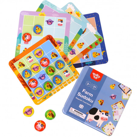 TOOKY TOY Sudoku žaidimas vaikams ūkio versija TOOKY TOY Sudoku žaidimas vaikams ūkio versija