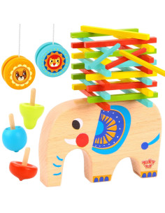 TOOKY TOY Arkadinių žaidimų rinkinys Spinning Top JoJo Elephant 46 vnt.