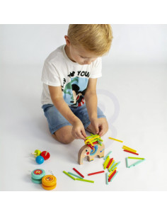 TOOKY TOY Arkadinių žaidimų rinkinys Spinning Top JoJo Elephant 46 vnt. 2