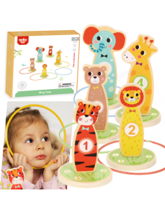 TOOKY TOY Medinis arkadinis žaidimas Gyvūnų mėtymas 15 vnt.
