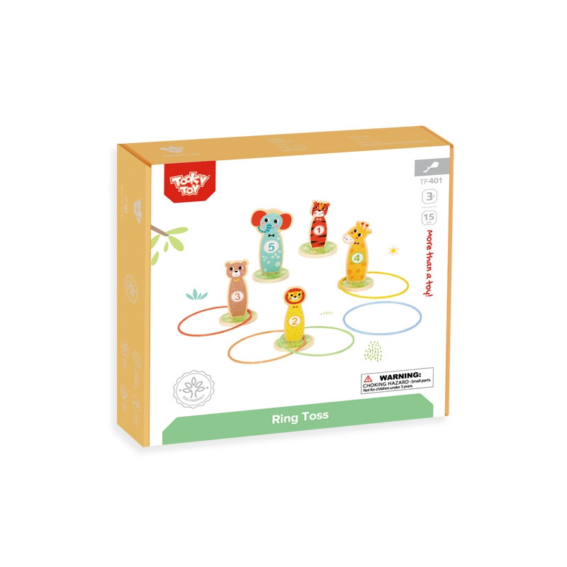 TOOKY TOY Medinis arkadinis žaidimas Gyvūnų mėtymas 15 vnt.