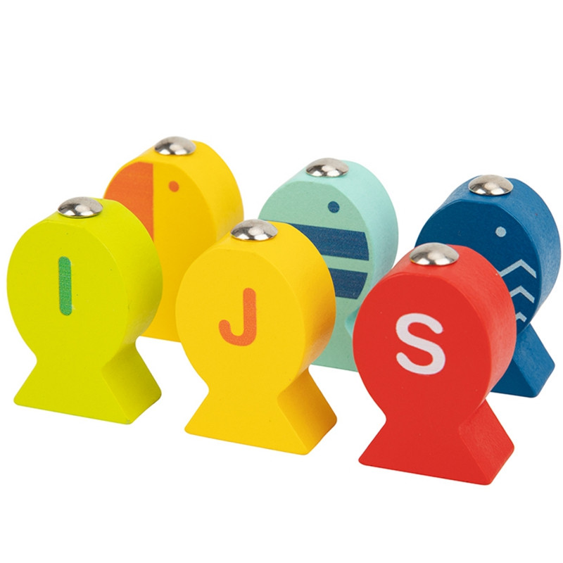 Tooky Toy Medinis žaidimas Žvejyba Mokomieji laiškai 29 vnt.
