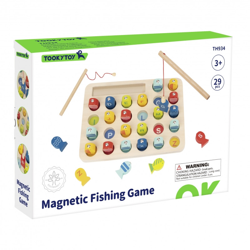 Tooky Toy Medinis žaidimas Žvejyba Mokomieji laiškai 29 vnt.