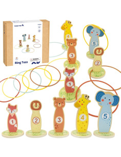 TOOKY TOY Target Throw mediniai arkadiniai žaidimų lankai 15 vnt.