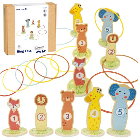 TOOKY TOY Target Throw mediniai arkadiniai žaidimų lankai 15 vnt. TOOKY TOY Target Throw mediniai arkadiniai žaidimų lankai 15 vnt.
