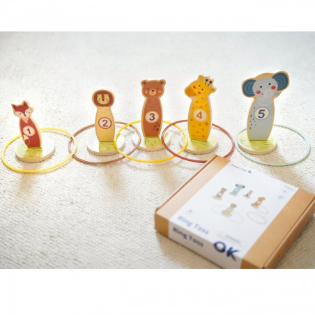 TOOKY TOY Target Throw mediniai arkadiniai žaidimų lankai 15 vnt. TOOKY TOY Target Throw mediniai arkadiniai žaidimų lankai 15 vnt.