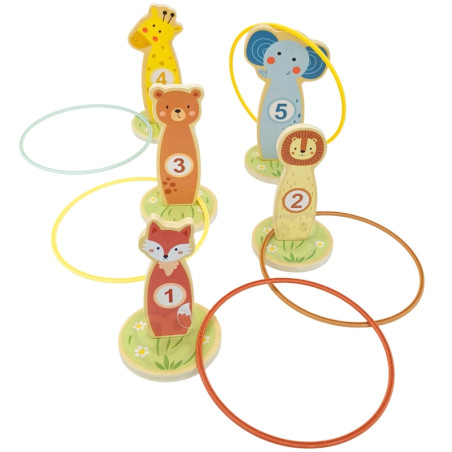 TOOKY TOY Target Throw mediniai arkadiniai žaidimų lankai 15 vnt. TOOKY TOY Target Throw mediniai arkadiniai žaidimų lankai 15 vnt.