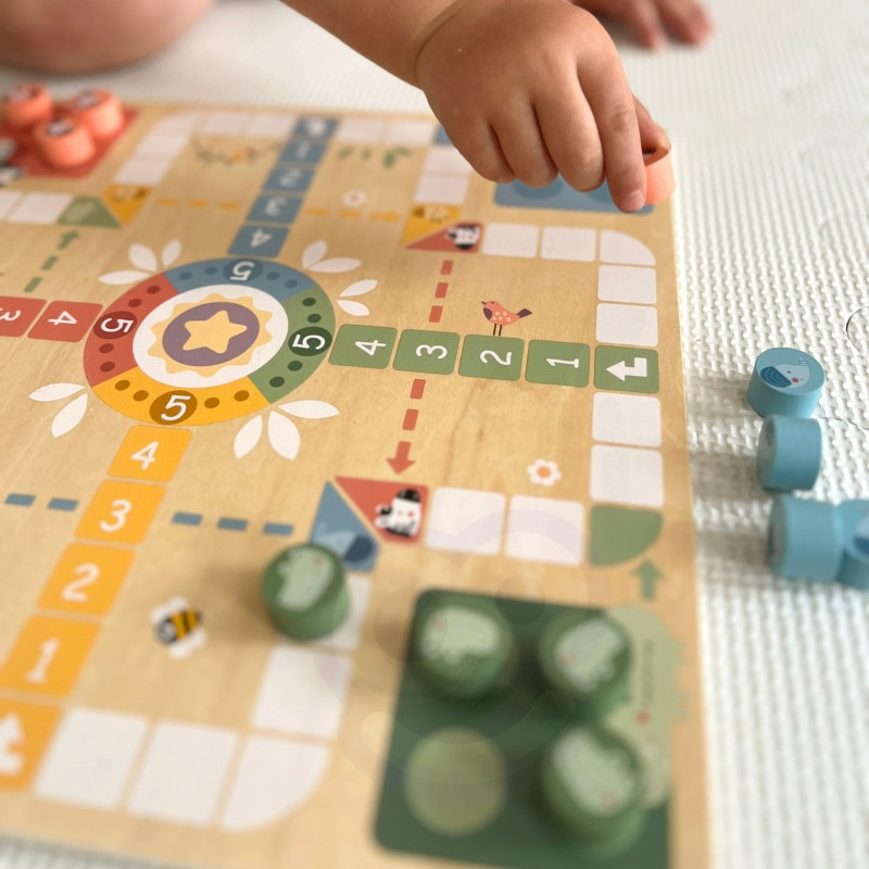 WOOPIE GREEN Gry Planszowe Logiczne 2w1 Ludo Chińczyk + Węże i Drabiny