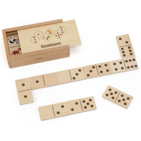 VIGA mediniai domino 2in1 gyvūnai ir skaičiai VIGA mediniai domino 2in1 gyvūnai ir skaičiai