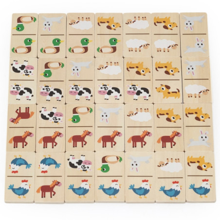 VIGA mediniai domino 2in1 gyvūnai ir skaičiai VIGA mediniai domino 2in1 gyvūnai ir skaičiai