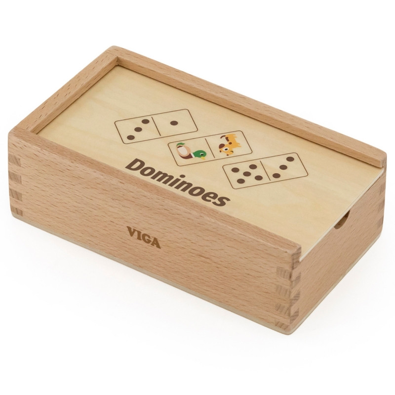 VIGA mediniai domino 2in1 gyvūnai ir skaičiai