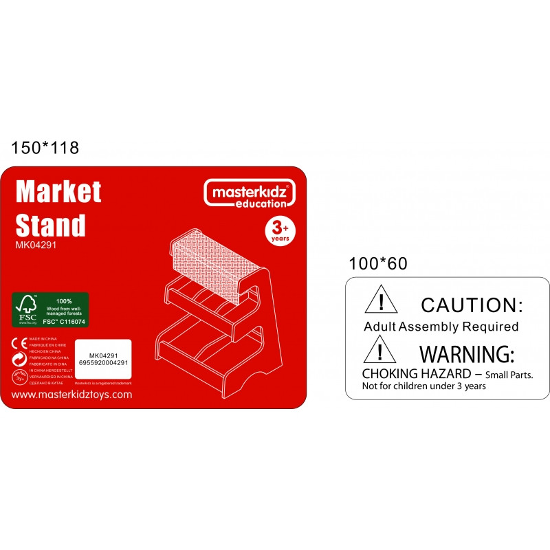 MASTERKIDZ medinis mugės stendas žaidžia parduotuvėje