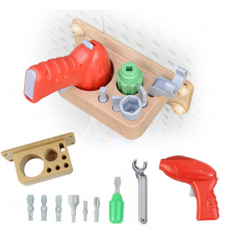 MASTERKIDZ Zestaw Narzędzia Z Wkrętarką 8 Elementów Do Tablicy Naukowo-Kreatywnej STEM