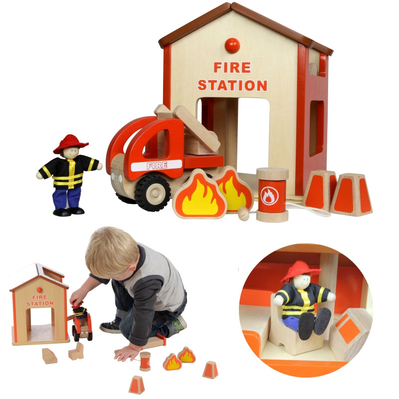 MASTERKIDZ Mini gaisrinės medinis rinkinys