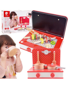 CLASSIC WORLD Деревянная кухня 2 в 1 Гриль + Плита для детей 22 шт.