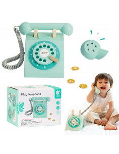 CLASSIC WORLD Klasikinis medinis vaikiškas telefonas 4 vnt.