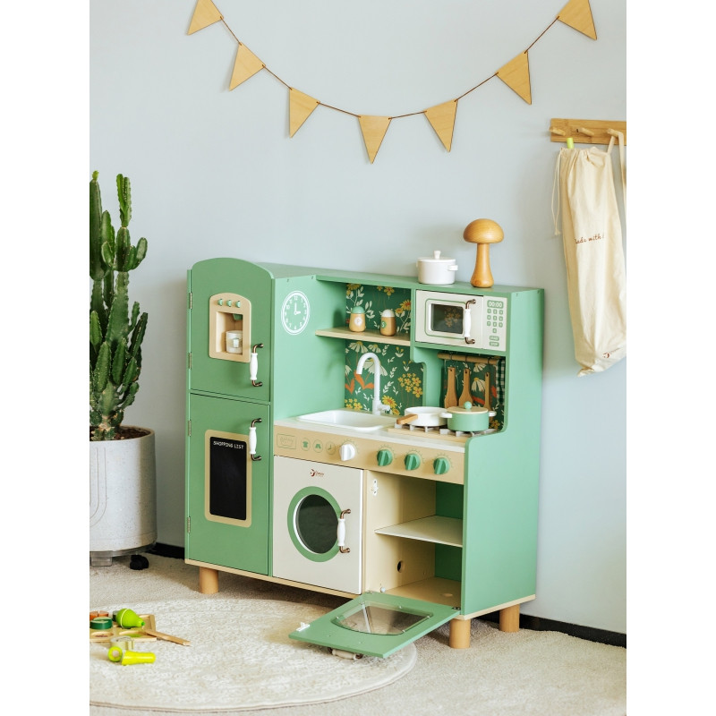 CLASSIC WORLD Didelė medinė senovinė virtuvė vaikams + Akc