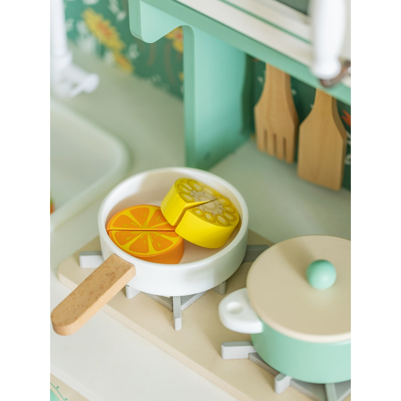 CLASSIC WORLD Didelė medinė senovinė virtuvė vaikams + Akc