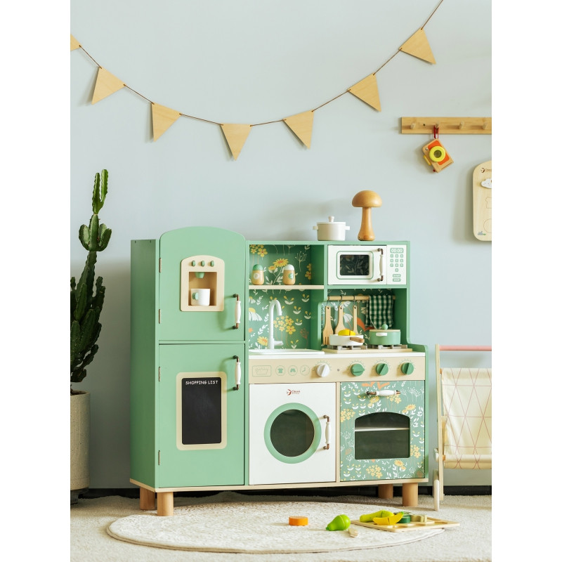 CLASSIC WORLD Didelė medinė senovinė virtuvė vaikams + Akc