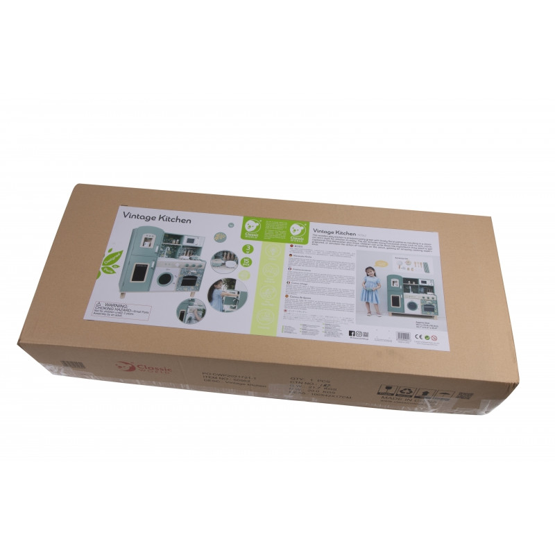 CLASSIC WORLD Didelė medinė senovinė virtuvė vaikams + Akc