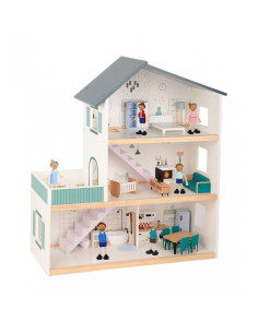 TOOKY TOY didelis medinis lėlių namelis + FSC figūrėlės 2