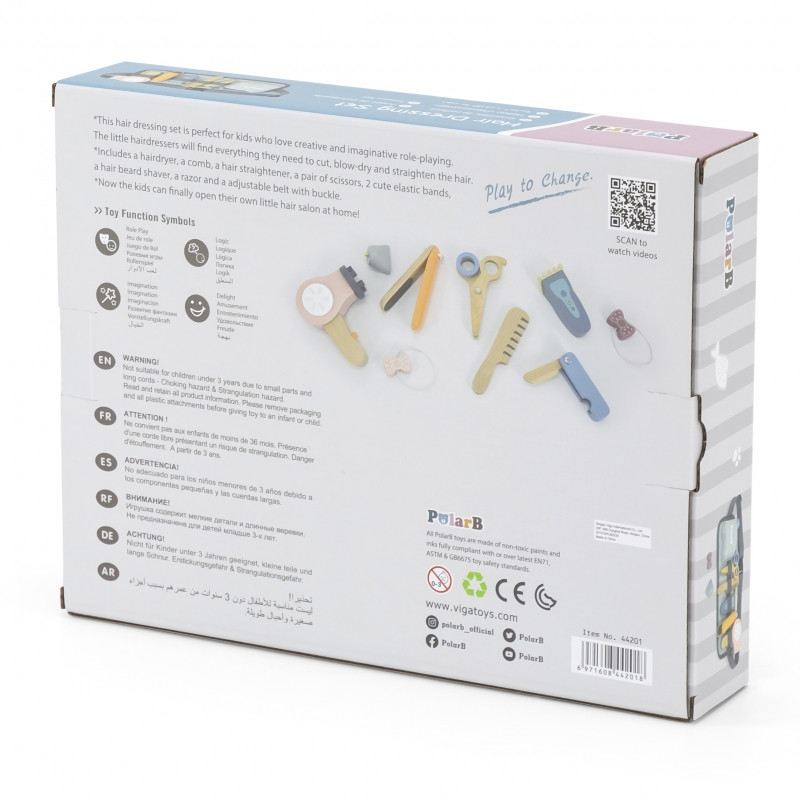 Набор парикмахерских инструментов VIGA PolarB на деревянном поясе