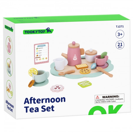 TOOKY TOY popietės arbatos medinis serviravimo rinkinys TOOKY TOY popietės arbatos medinis serviravimo rinkinys