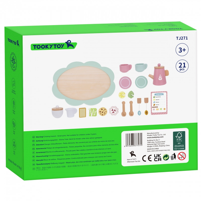 TOOKY TOY popietės arbatos medinis serviravimo rinkinys