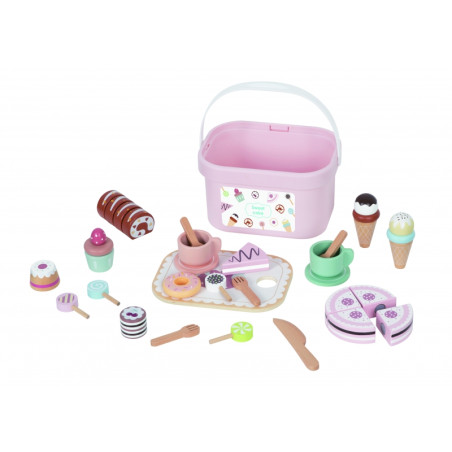 TOOKY TOY Sweet Cake Drewniany Zestaw Słodkości w Pudełku Cukiernia Lodziarnia TOOKY TOY Sweet Cake Drewniany Zestaw Słodkości w Pudełku Cukiernia Lodziarnia