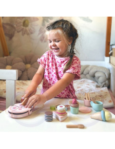 TOOKY TOY saldus pyragas Medinis saldainių rinkinys dėžutėje Konditerijos ledų salonas 2