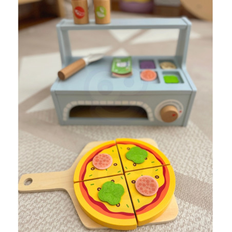 TOOKY TOY Pizzeria Drewniany Piec do Pizzy Akcesoria TOOKY TOY Pizzeria Drewniany Piec do Pizzy Akcesoria