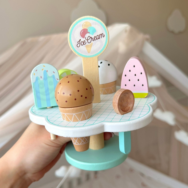 TOOKY TOY Деревянное магнитное мороженое на подставке