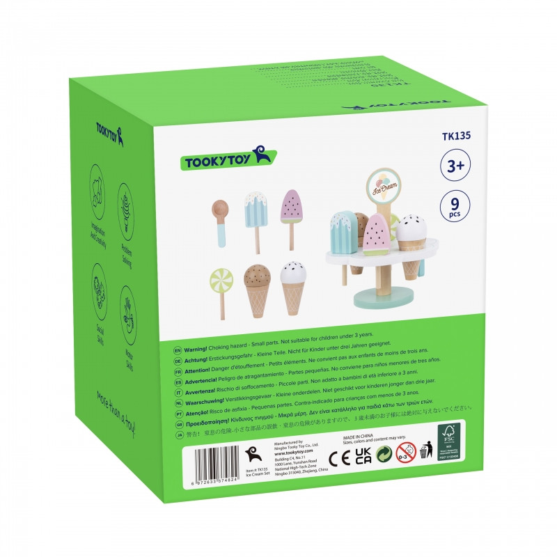 TOOKY TOY Деревянное магнитное мороженое на подставке
