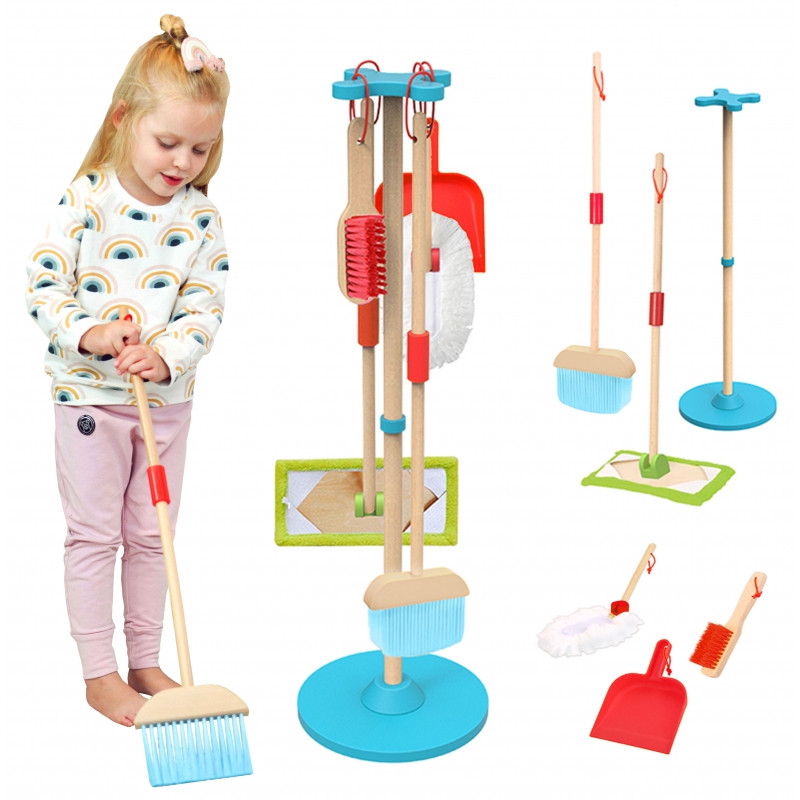 TOOKY TOY Wooden Cleaning Set for Children 6 pcs.