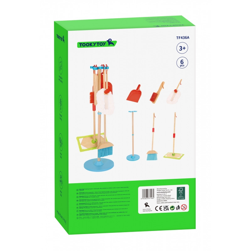 TOOKY TOY Wooden Cleaning Set for Children 6 pcs.