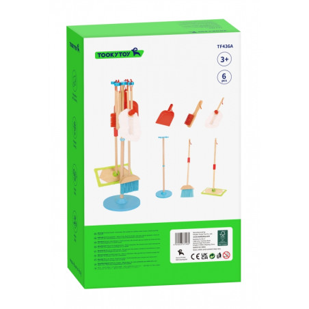 TOOKY TOY Wooden Cleaning Set for Children 6 pcs.
