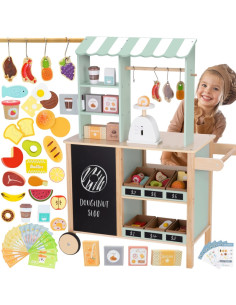 WOOPIE GREEN Большой многофункциональный 5-в-1 торговый прилавок для супермаркета, ресторана, кафе, кухни, 73 предмета