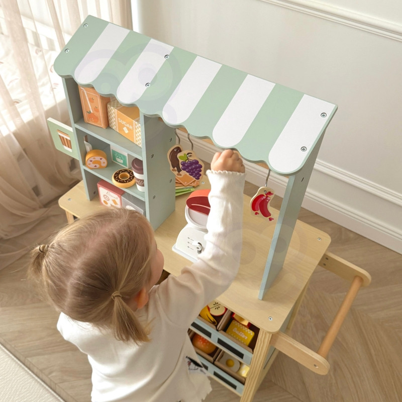 WOOPIE GREEN Didelė daugiafunkcinė parduotuvė 5in1 Kioskas Prekybos centras Restoranas Kavinė Virtuvė 73 el