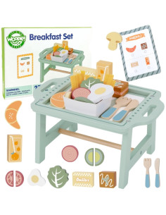 WOOPIE GREEN Набор для завтрака и ресторан — игра-заказ с подносом и аксессуарами