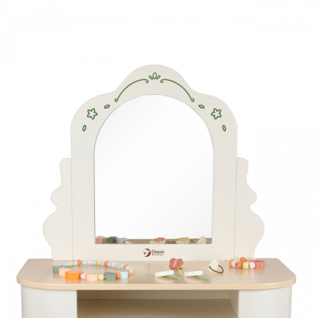 CLASSIC WORLD Medinis kosmetinis staliukas su kėdute