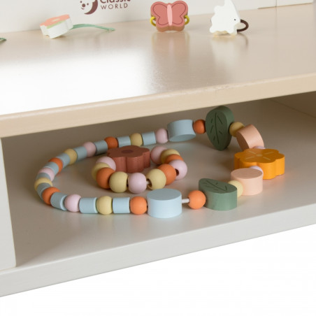 CLASSIC WORLD Medinis kosmetinis staliukas su kėdute