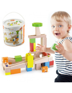 Деревянная дорожка для мячей VIGA, 49 предметов